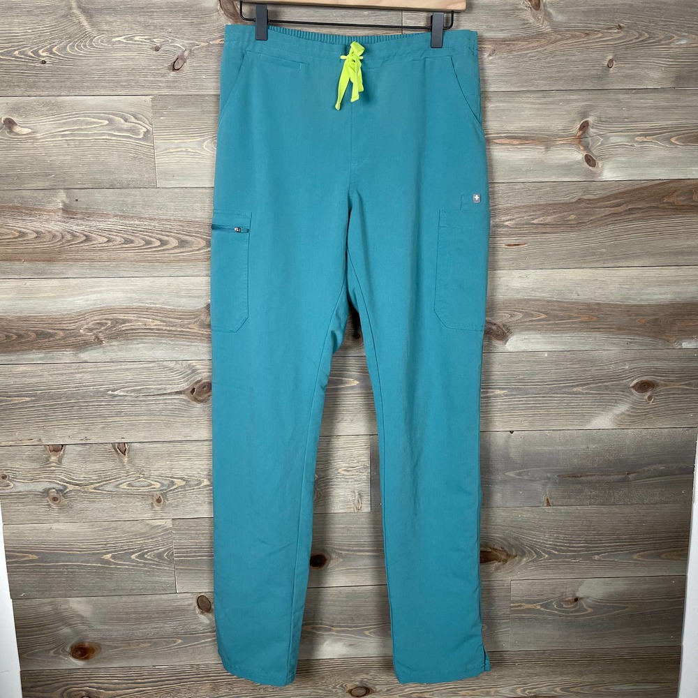 FIGS Yola Skinny Scrub Pants Teal M TALL